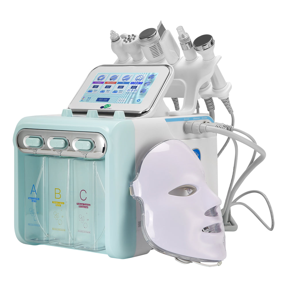 2022 New 7 in 1 Hydrogen Oxygen Small Bubble RF Beauty Machine Face Lifting Dermabrasion Device Skin Scrubber Facial Spa